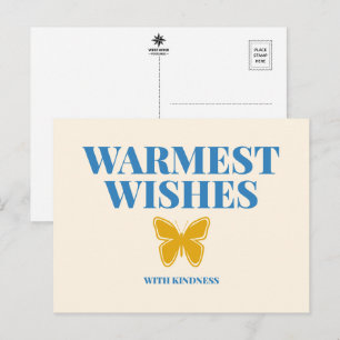 Herzlichste Grüße mit Freundlichkeit Typografie Po Postkarte