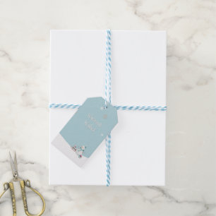 Herzlichste Grüße Schneemann Schlitten Geschenke P Geschenkanhänger