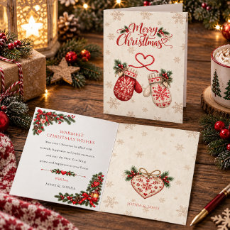 Herzlichste Weihnachtsgrüße Skandinavische Handsch Karte