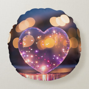 Herzlichtreflektionen Rundes Kissen
