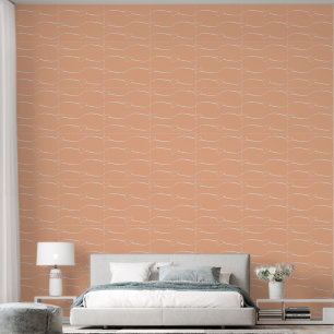 Herzlinks, Light Gray on Rose Bud Peach Orange Tapete