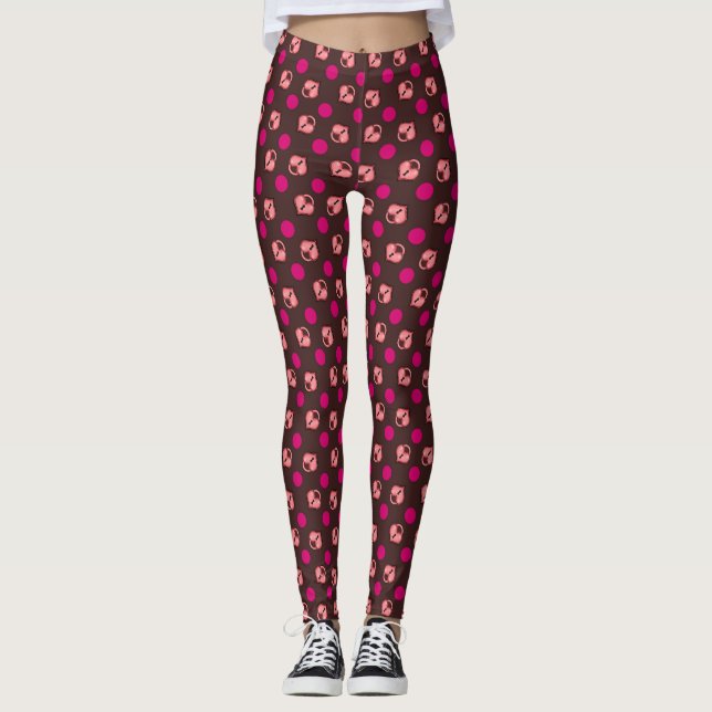 Herzlocket und Punkteschokolade Leggings (Vorderseite)