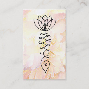 *~* Herzlotus Peony Blume Floral Reiki Yoga Visitenkarte