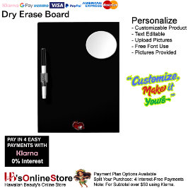 Herzmagic Black Dry Erase Board Mirror & Pen