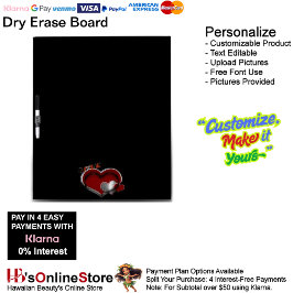 Herzmagic Black Dry Erase Board mit Pen Holder