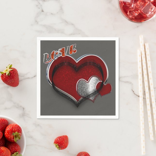 Herzmagic Charcoal Napkin Standard Cocktail Serviette (Beispiel)