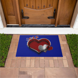 Herzmagic Door Mat mit Royal Blue Background Fußmatte