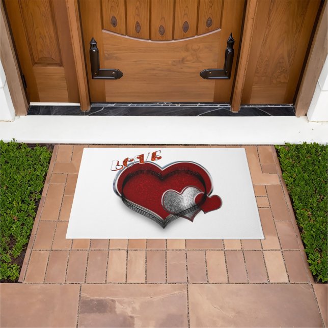 Herzmagic Door Mat mit weißem Hintergrund Fußmatte (Außenbereich)