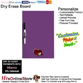 Herzmagic Lila Dry Erase Board mit Pen Holder