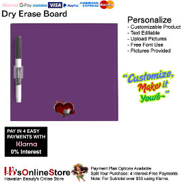 Herzmagic Lila Dry Erase Board mit Pen Holder