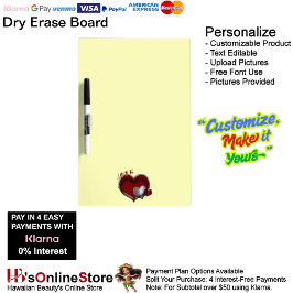 Herzmagic Yellow Dry Erase Board mit Pen Holder