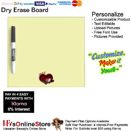 Herzmagic Yellow Dry Erase Board mit Pen Holder