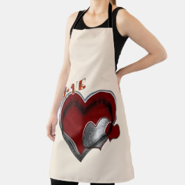Herzmagie Beige Große Schürze