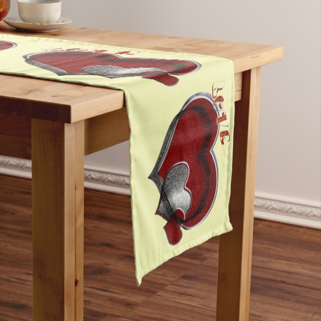 Herzmagie Gelbe Tischleine Großer Tischläufer (Beispiel)