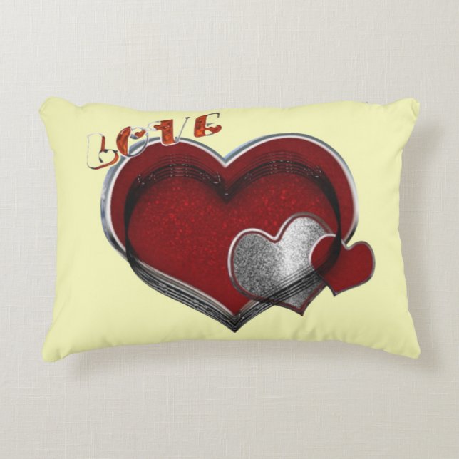 Herzmagie, gelbes Baumwollkissen Dekokissen (Vorderseite)