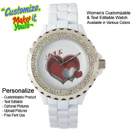 Herzmagie White Kristall White Enamel Watch Armbanduhr