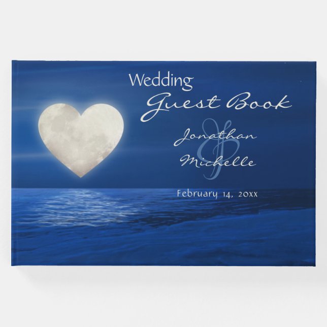 Herzmond mit schneebedeckter Winterhochzeit am Str Gästebuch (Vorderseite)