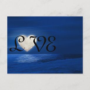 Herzmond mit Snowy Beach LIEBE Winter Postkarte