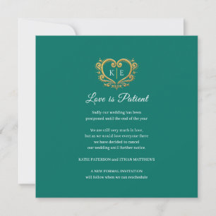 Herzmonogramm storniert Hochzeit Liebe Patient grü Ankündigung