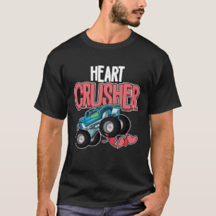 Herzmonster Truck Crusher Funny Valentine's Day T-Shirt