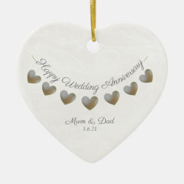 Herzmuh und Papa zum Hochzeitstag Keramik Ornament