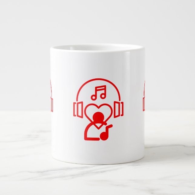 Herzmusik Jumbo-Tasse (Vorderseite)