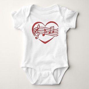 Herzmusikknoten Liebe Romantik Baby Strampler