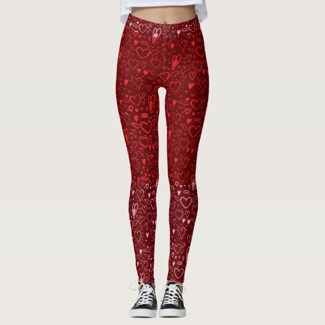 Herzmuster 01.Red.Pink.b DRed BG2 Leggings (Vorderseite)