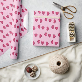 Herzmuster aus rosa Kristallen Geschenkpapier