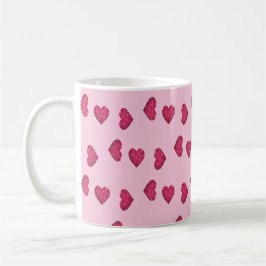 Herzmuster aus rosa Kristallen Kaffeetasse