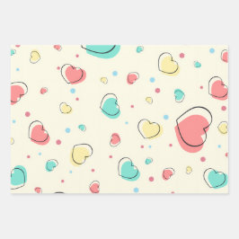 Herzmuster - Design der Niedlichen Liebe Geschenkpapier Set