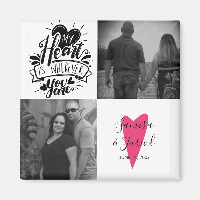 Herzmuster Foto Collage Valentine's Day Card Magnet (Vorne)