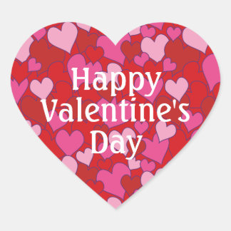 Herzmuster Frohen Valentinstag Aufkleber