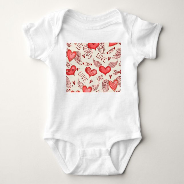 Herzmuster für den Valentinstag Baby Strampler (Vorderseite)