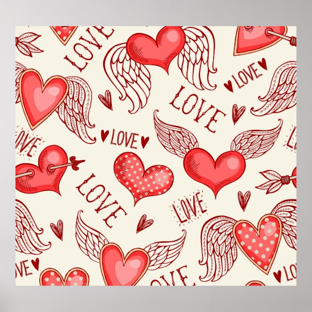 Herzmuster für den Valentinstag Poster (Vorne)