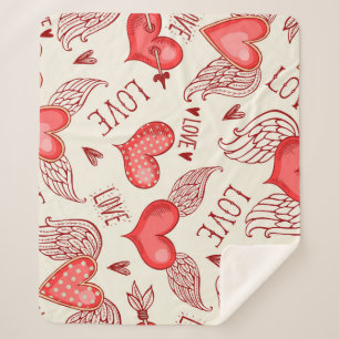 Herzmuster für den Valentinstag Sherpadecke