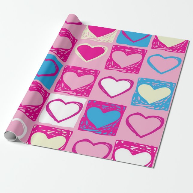 Herzmuster Geschenkpapier (Ungerollt)