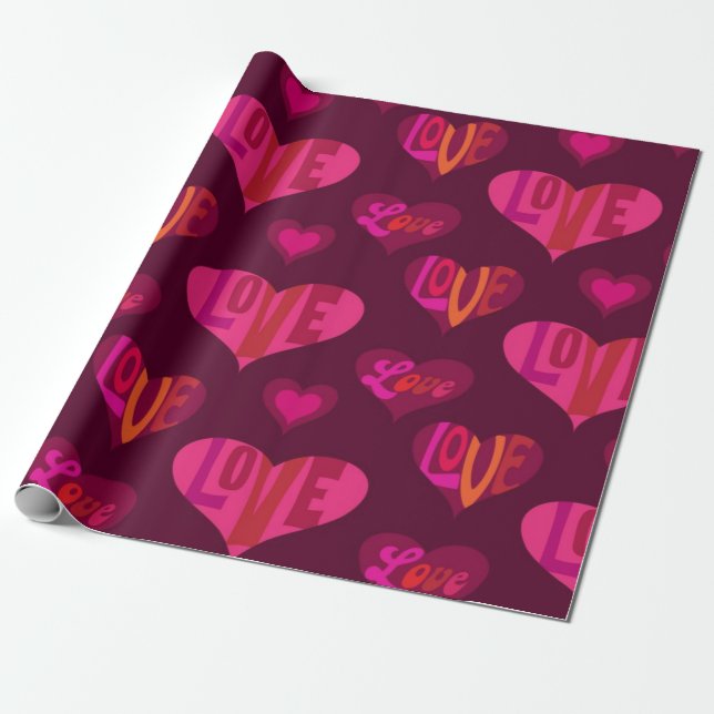 Herzmuster Geschenkpapier (Ungerollt)