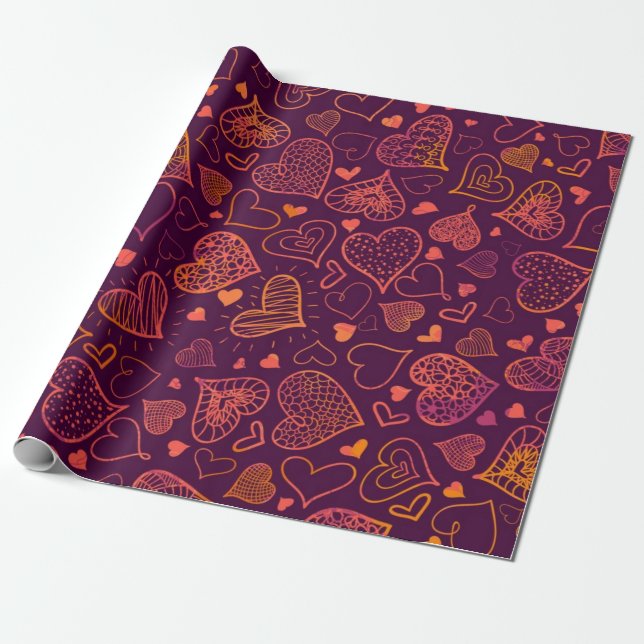 Herzmuster Geschenkpapier (Ungerollt)