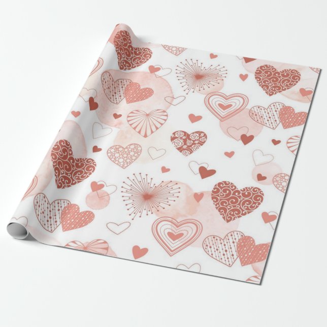 Herzmuster Geschenkpapier (Ungerollt)