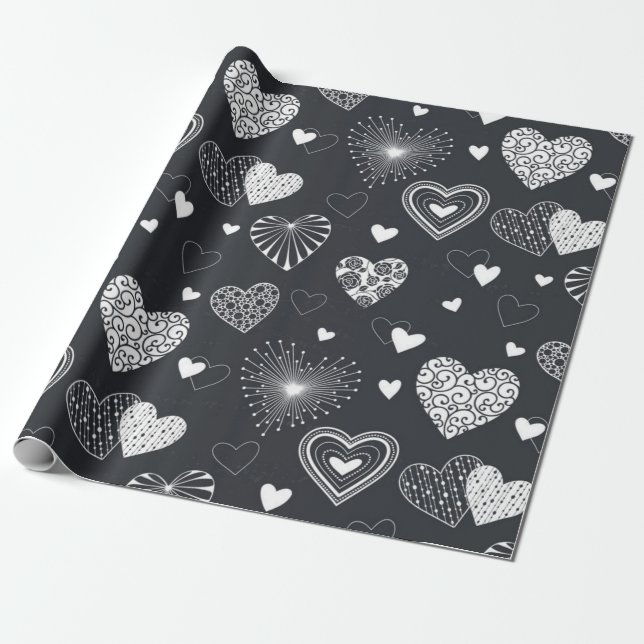 Herzmuster Geschenkpapier (Ungerollt)