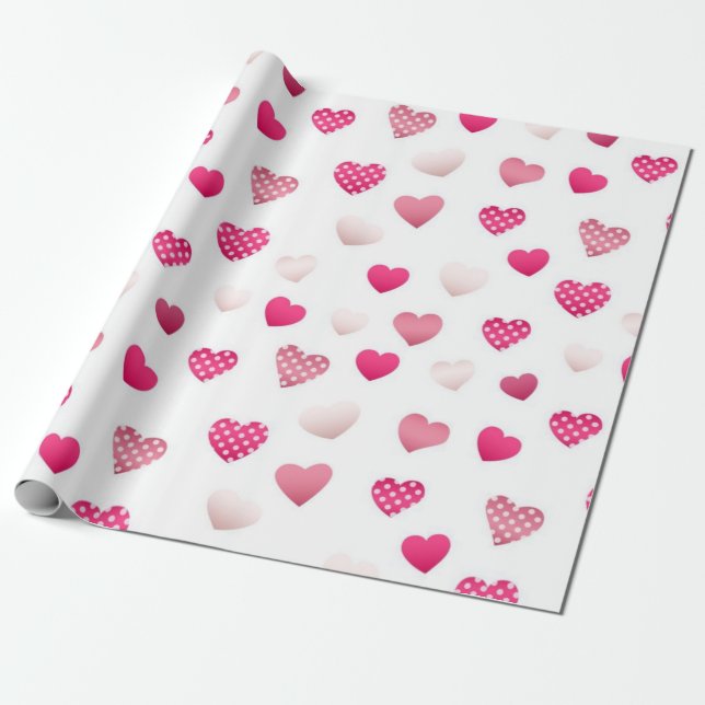 Herzmuster Geschenkpapier (Ungerollt)