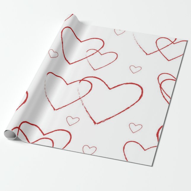 Herzmuster Geschenkpapier (Ungerollt)