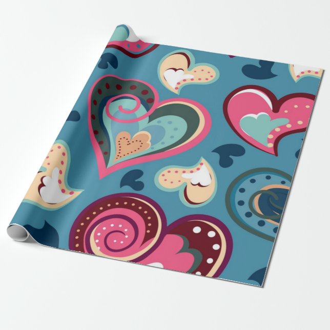 Herzmuster Geschenkpapier (Ungerollt)