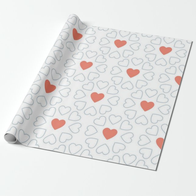 Herzmuster Geschenkpapier (Ungerollt)