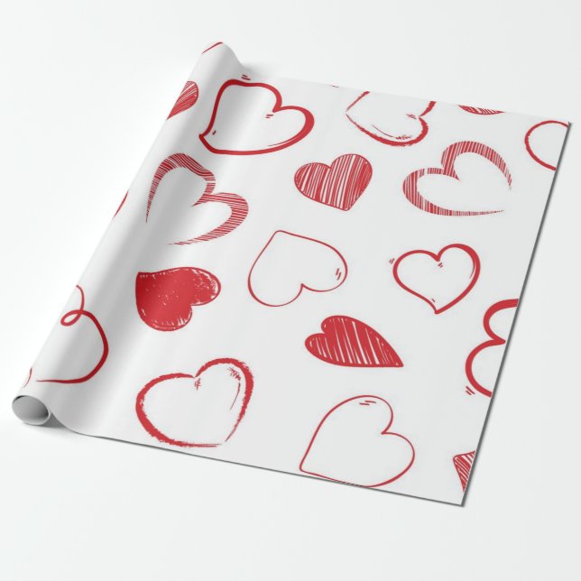 Herzmuster Geschenkpapier (Ungerollt)