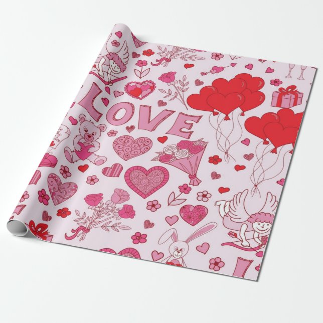 Herzmuster Geschenkpapier (Ungerollt)