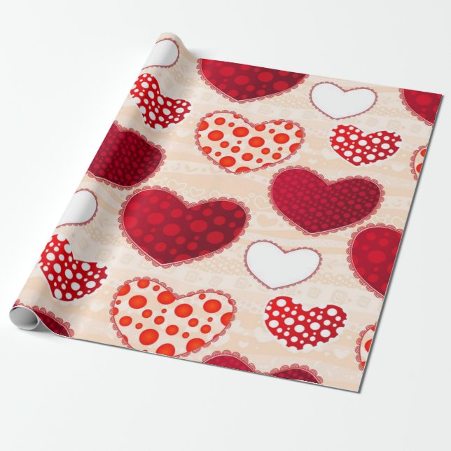 Herzmuster Geschenkpapier (Ungerollt)