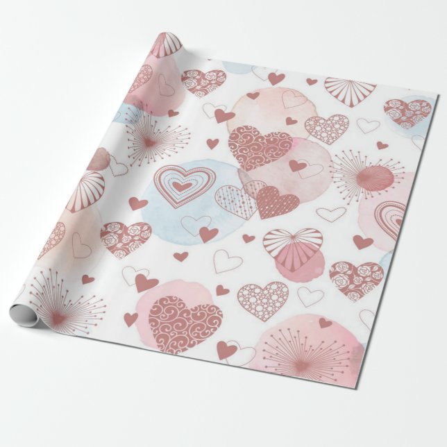 Herzmuster Geschenkpapier (Ungerollt)