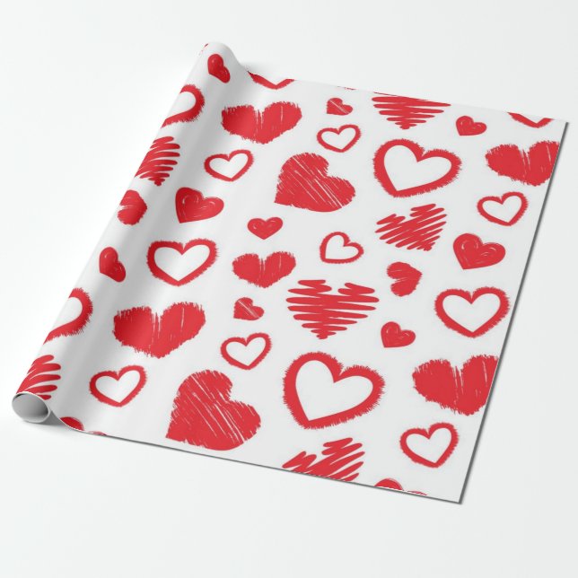 Herzmuster Geschenkpapier (Ungerollt)
